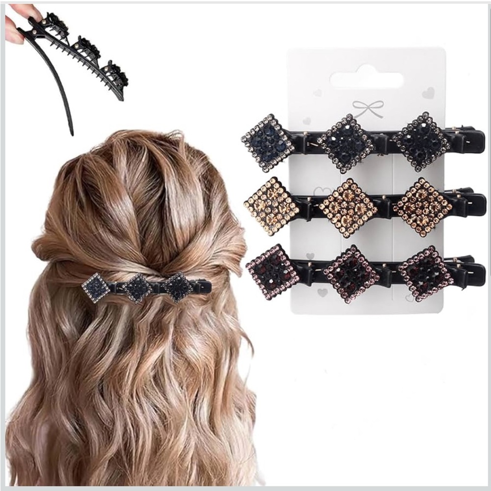 Elegant Black and Gold Hair Clips Set